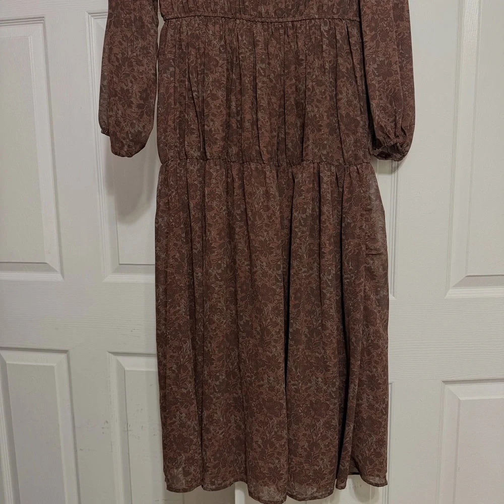 Chic Brown Maxi Dress - Picture 4 of 5